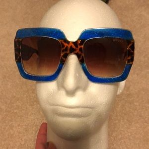 Rare Gucci blue/leopard Gucci sunglasses